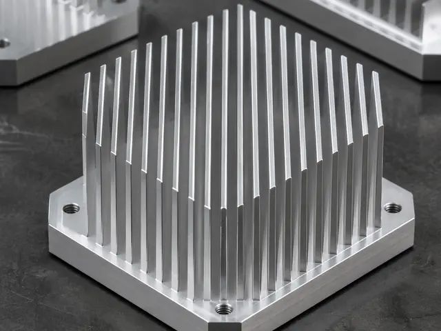 CNC milled aluminum heat sinks with high-aspect-ratio fins and flat mounting surfaces