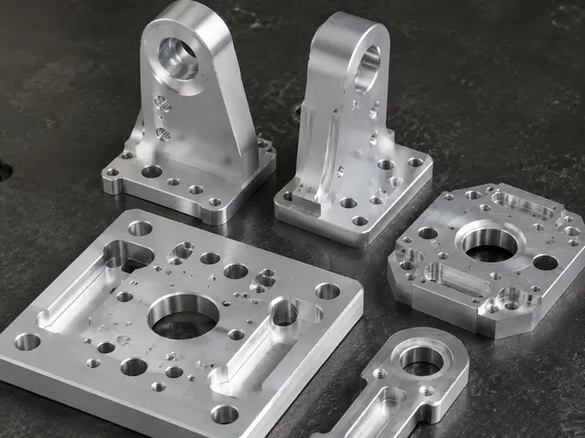 CNC milled steel and aluminum brackets with precision bolt holes and mounting features