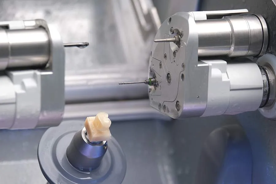 Precision CNC Machined Medical Instrument with Tool Marks and Alignment Indicators